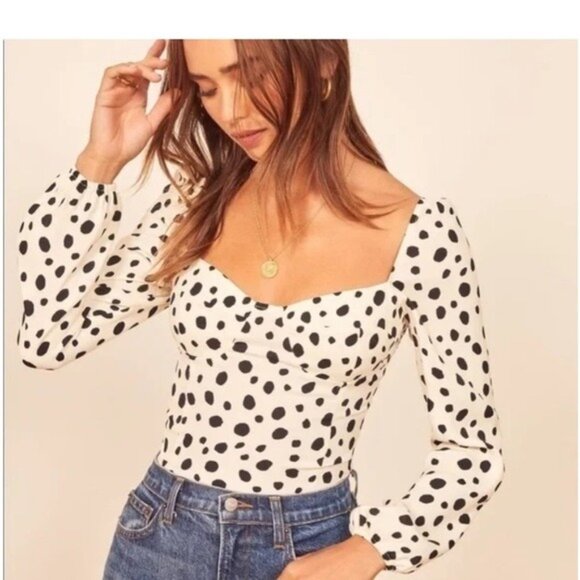 Reformation Reign Top in Ink Blot size 12 New - Picture 1 of 14